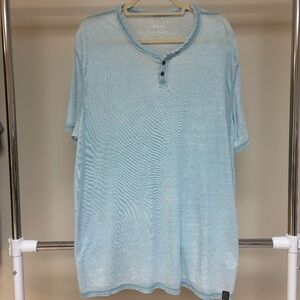 Lucky Brand  Mens Venice Burnout Notch Neck Short Sleeve T-Shirt XL